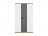 Design Plus Studio Kuchni & Salon Meblowy | FINI 02 korpus dąb artisan/front biały/wstawka antracyt - szafa | 