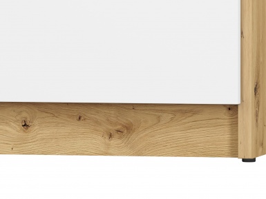 Design Plus Studio Kuchni & Salon Meblowy | FINI 02 korpus dąb artisan/front biały/wstawka antracyt - szafa | 