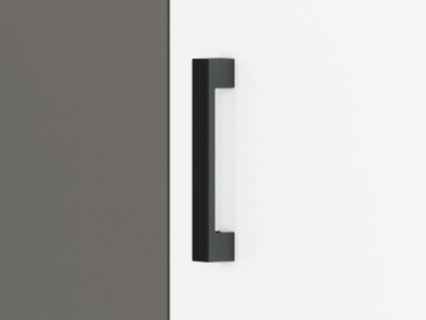 Design Plus Studio Kuchni & Salon Meblowy | FINI 02 korpus dąb artisan/front biały/wstawka antracyt - szafa | 