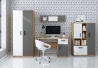 Design Plus Studio Kuchni & Salon Meblowy | FINI 02 korpus dąb artisan/front biały/wstawka antracyt - szafa | 