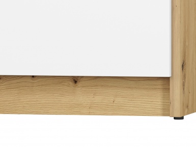 Design Plus Studio Kuchni & Salon Meblowy | FINI 03 korpus dąb artisan/front biały/wstawka antracyt - regał | 
