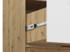 Design Plus Studio Kuchni & Salon Meblowy | FINI 05 korpus dąb artisan/front biały/wstawka antracyt - regał | 
