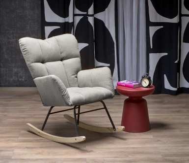 Design Plus Studio Kuchni & Salon Meblowy | VASCO fotel bujany popielaty | 2010001200161