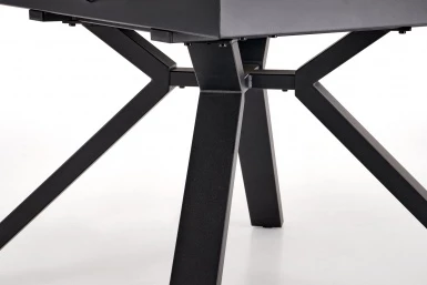 Design Plus Studio Kuchni & Salon Meblowy | VERTIGO stół rozkładany, blat - biały marmur, nogi - czarny (2p1szt) | 5905248134621