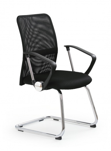Design Plus Studio Kuchni & Salon Meblowy | VIRE SKID fotel pracowniczy czarny | 2010000177631