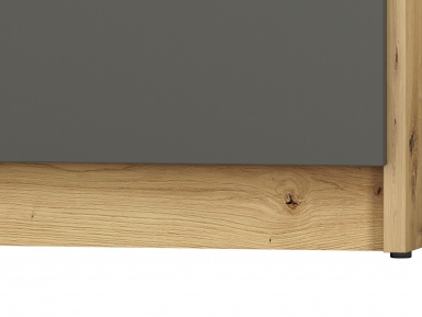 Design Plus Studio Kuchni & Salon Meblowy | FINI 06 korpus dąb artisan/front biały/wstawka antracyt - komoda | 