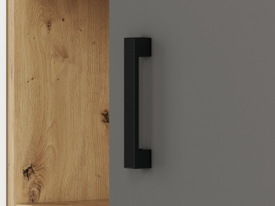 Design Plus Studio Kuchni & Salon Meblowy | FINI 06 korpus dąb artisan/front biały/wstawka antracyt - komoda | 