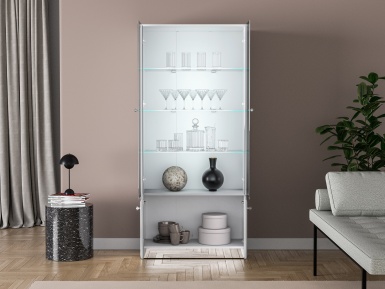 Design Plus Studio Kuchni & Salon Meblowy | GLAMOUR 01 biały alpejski - witryna | 