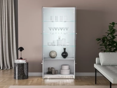 Design Plus Studio Kuchni & Salon Meblowy | GLAMOUR 01 biały alpejski - witryna | 