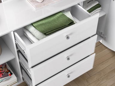 Design Plus Studio Kuchni & Salon Meblowy | GLAMOUR 02 biały alpejski - komoda | 