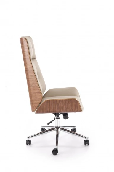 Design Plus Studio Kuchni & Salon Meblowy | WEBSTER fotel gabinetowy orzechowy/beżowy | 5905248135468