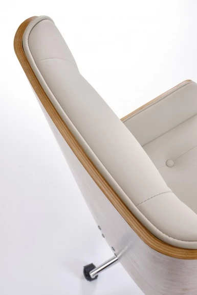 Design Plus Studio Kuchni & Salon Meblowy | WEBSTER fotel gabinetowy orzechowy/beżowy | 5905248135468