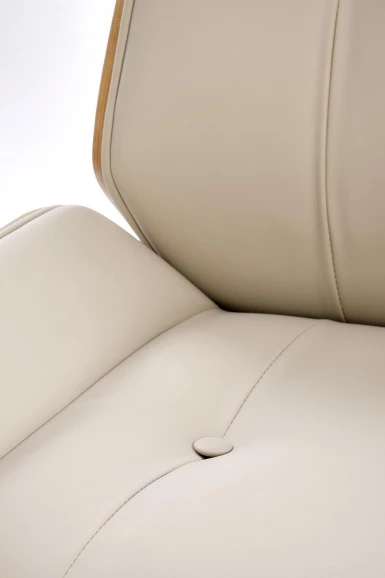 Design Plus Studio Kuchni & Salon Meblowy | WEBSTER fotel gabinetowy orzechowy/beżowy | 5905248135468