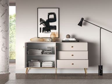 Design Plus Studio Kuchni & Salon Meblowy | Selgin 03 cashmere - komoda 2D3S | 