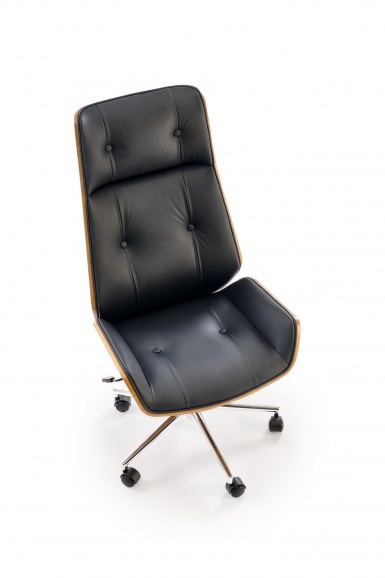 Design Plus Studio Kuchni & Salon Meblowy | WEBSTER fotel gabinetowy orzechowy/czarny | 5905248135451