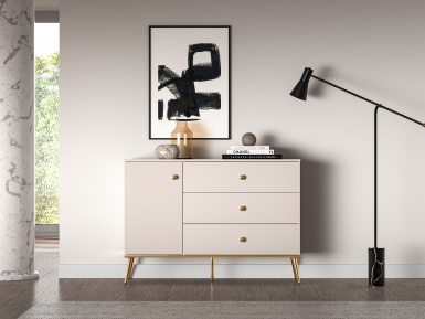 Design Plus Studio Kuchni & Salon Meblowy | Selgin 04 cashmere - komoda 1D3S | 
