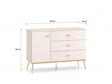Design Plus Studio Kuchni & Salon Meblowy | Selgin 04 cashmere - komoda 1D3S | 