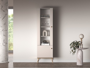 Design Plus Studio Kuchni & Salon Meblowy | Selgin 01 cashmere - witryna 2D | 