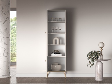 Design Plus Studio Kuchni & Salon Meblowy | Selgin 01 cashmere - witryna 2D | 