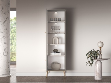 Design Plus Studio Kuchni & Salon Meblowy | Selgin 01 cashmere - witryna 2D | 