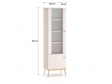 Design Plus Studio Kuchni & Salon Meblowy | Selgin 01 cashmere - witryna 2D | 