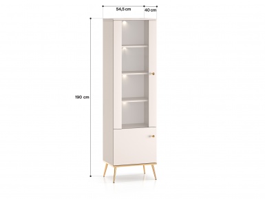 Design Plus Studio Kuchni & Salon Meblowy | Selgin 01 cashmere - witryna 2D | 