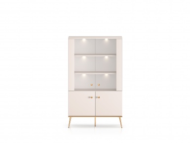 Design Plus Studio Kuchni & Salon Meblowy | Selgin 02 cashmere - witryna 4D | 