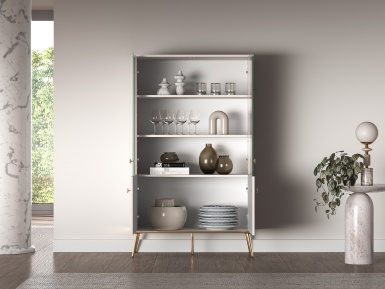Design Plus Studio Kuchni & Salon Meblowy | Selgin 02 cashmere - witryna 4D | 