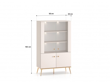 Design Plus Studio Kuchni & Salon Meblowy | Selgin 02 cashmere - witryna 4D | 