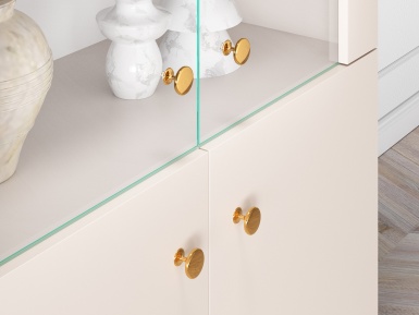 Design Plus Studio Kuchni & Salon Meblowy | Selgin 02 cashmere - witryna 4D | 