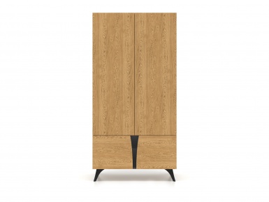 Design Plus Studio Kuchni & Salon Meblowy | Toscania 01 Dąb Baltic Dune/Jesion Prestige Czarny - Szafa 4D | 