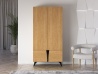 Design Plus Studio Kuchni & Salon Meblowy | Toscania 01 Dąb Baltic Dune/Jesion Prestige Czarny - Szafa 4D | 