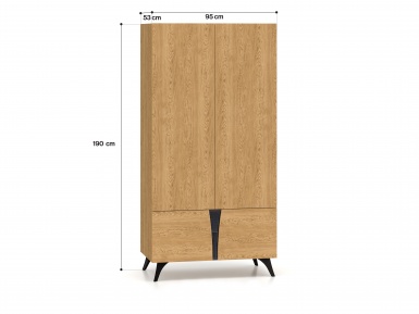 Design Plus Studio Kuchni & Salon Meblowy | Toscania 01 Dąb Baltic Dune/Jesion Prestige Czarny - Szafa 4D | 
