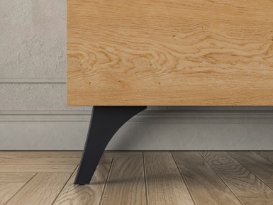 Design Plus Studio Kuchni & Salon Meblowy | Toscania 01 Dąb Baltic Dune/Jesion Prestige Czarny - Szafa 4D | 