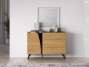Design Plus Studio Kuchni & Salon Meblowy | Toscania 05 Dąb Baltic Dune/Jesion Prestige Czarny - Komoda 1D 3S | 