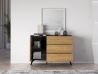 Design Plus Studio Kuchni & Salon Meblowy | Toscania 05 Dąb Baltic Dune/Jesion Prestige Czarny - Komoda 1D 3S | 