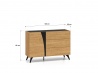 Design Plus Studio Kuchni & Salon Meblowy | Toscania 05 Dąb Baltic Dune/Jesion Prestige Czarny - Komoda 1D 3S | 