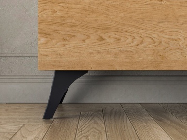 Design Plus Studio Kuchni & Salon Meblowy | Toscania 05 Dąb Baltic Dune/Jesion Prestige Czarny - Komoda 1D 3S | 