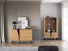 Design Plus Studio Kuchni & Salon Meblowy | Toscania 05 Dąb Baltic Dune/Jesion Prestige Czarny - Komoda 1D 3S | 
