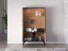Design Plus Studio Kuchni & Salon Meblowy | Toscania 03 Dąb Baltic Dune/Jesion Prestige Czarny - witryna 2W2D | 