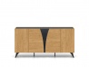 Design Plus Studio Kuchni & Salon Meblowy | Toscania 04 Dąb Baltic Dune/Jesion Prestige Czarny - komoda 5D | 