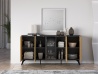 Design Plus Studio Kuchni & Salon Meblowy | Toscania 04 Dąb Baltic Dune/Jesion Prestige Czarny - komoda 5D | 