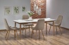 Design Plus Studio Kuchni & Salon Meblowy | BARRET stół kolor blat - biały mat, nogi - dąb lefkas (90-190x80x75 cm) (1p1szt) | 2010001178767