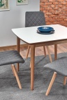 Design Plus Studio Kuchni & Salon Meblowy | BARRET stół kolor blat - biały mat, nogi - dąb lefkas (90-190x80x75 cm) (1p1szt) | 2010001178767