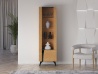 Design Plus Studio Kuchni & Salon Meblowy | Toscania 02 prawa Dąb Baltic Dune/Jesion Prestige Czarny - witryna 1W1D | 