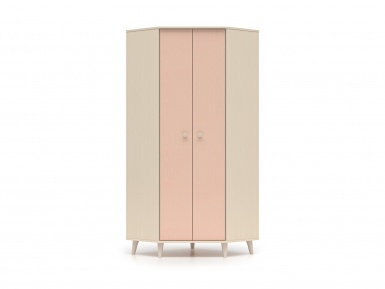Design Plus Studio Kuchni & Salon Meblowy | Mevel 01 Piasek pustyni/Millennial pink - szafa narożna 2D | 