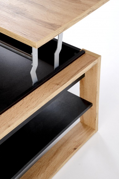 Design Plus Studio Kuchni & Salon Meblowy | BETTY ława z podnoszonym blatem dąb artisan / czarny (2p1szt) | 5905248137318