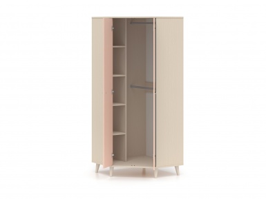 Design Plus Studio Kuchni & Salon Meblowy | Mevel 01 Piasek pustyni/Millennial pink - szafa narożna 2D | 