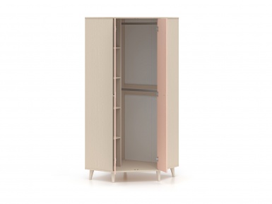 Design Plus Studio Kuchni & Salon Meblowy | Mevel 01 Piasek pustyni/Millennial pink - szafa narożna 2D | 