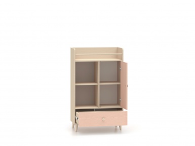 Design Plus Studio Kuchni & Salon Meblowy | Mevel 04 Piasek pustyni/Millennial pink - komoda 1D1S | 